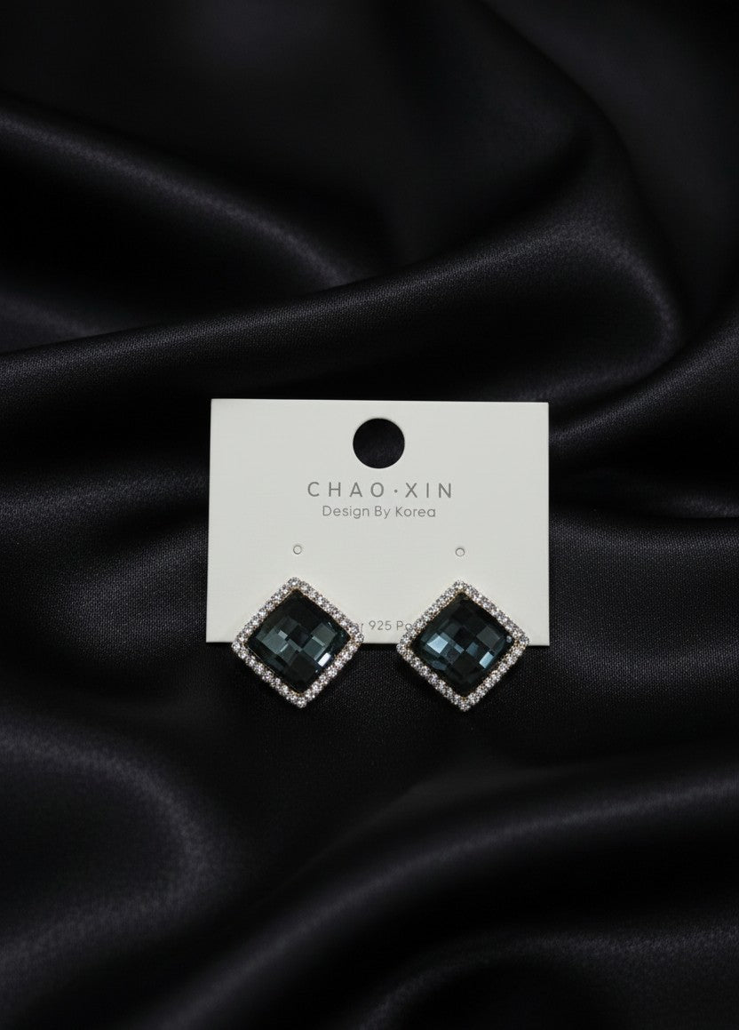 Dazzling Square Crystal Stud Earrings