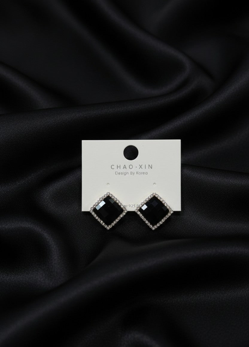 Dazzling Square Crystal Stud Earrings