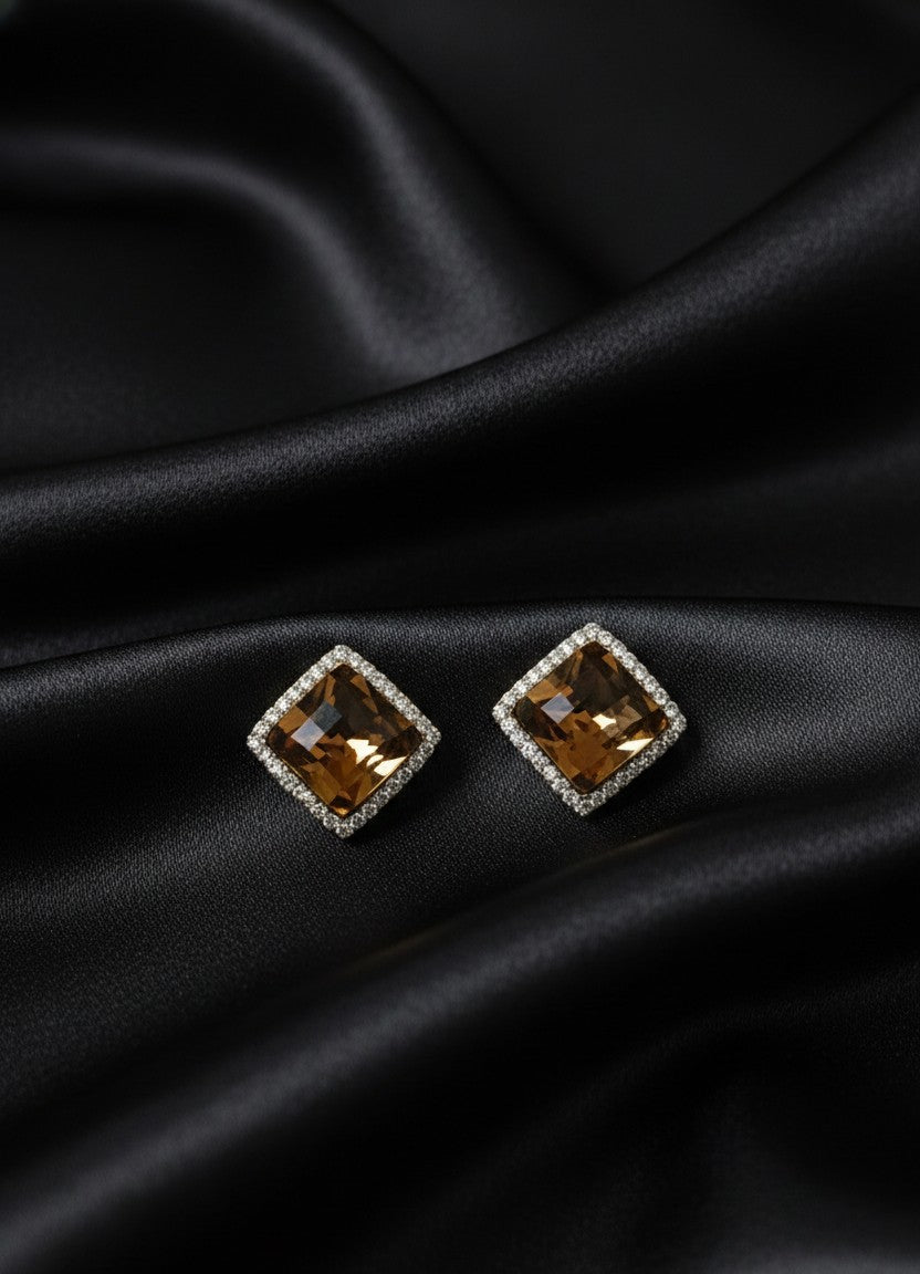 Dazzling Square Crystal Stud Earrings