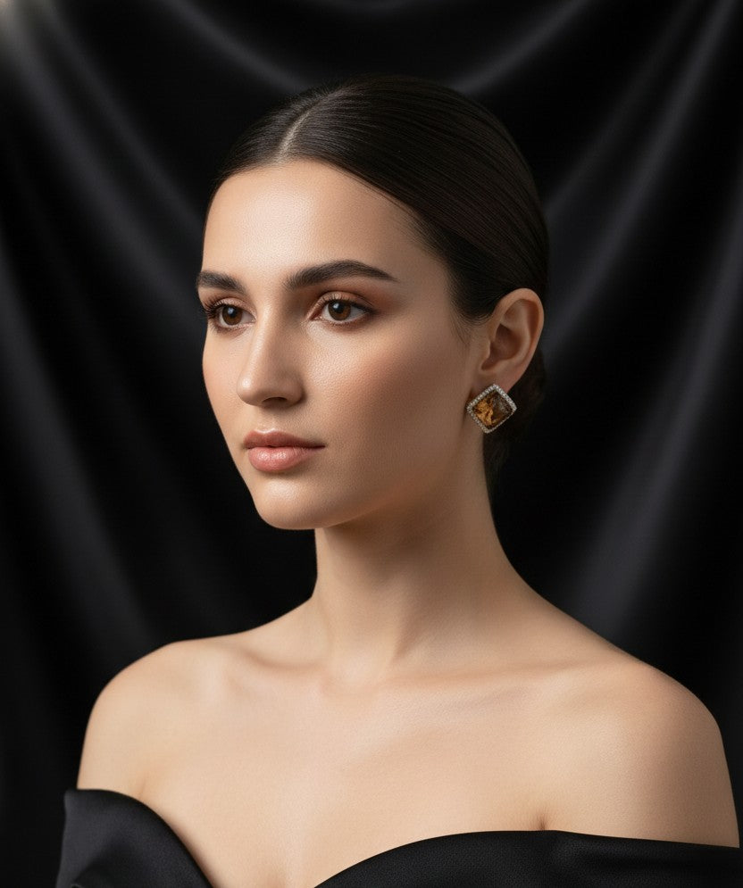 Dazzling Square Crystal Stud Earrings