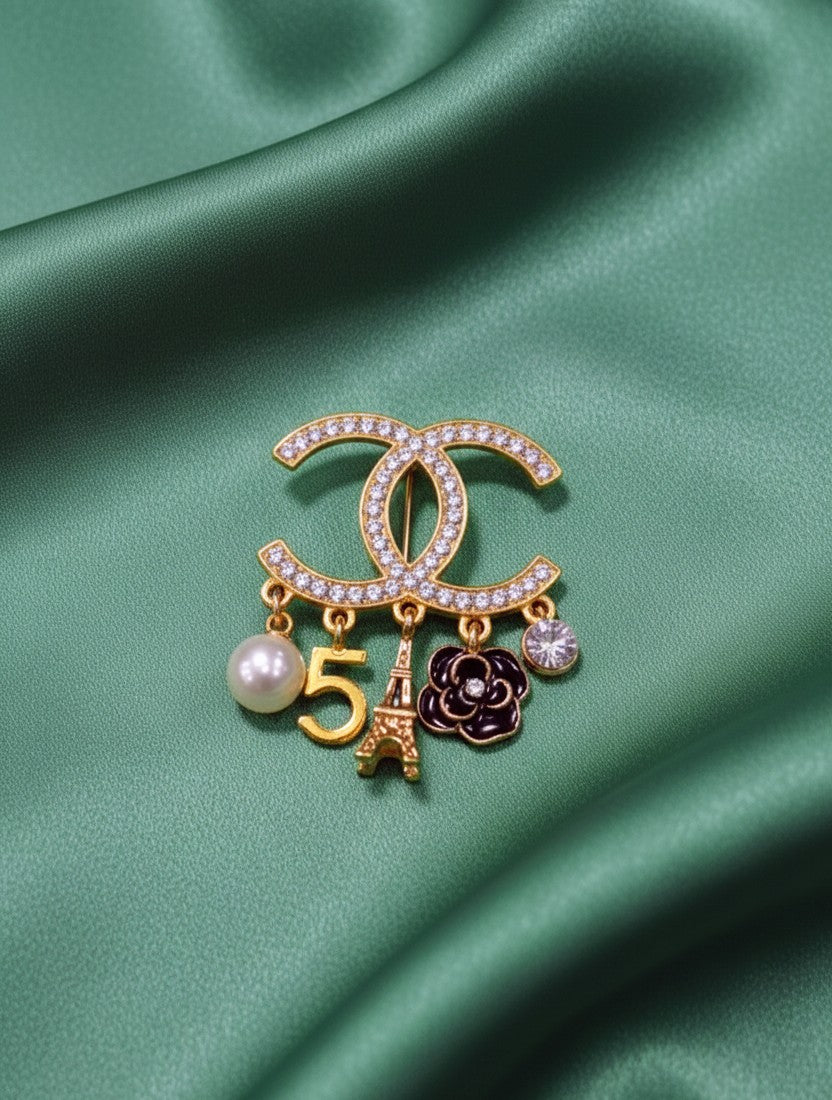 Elegant Parisian Charm Brooch