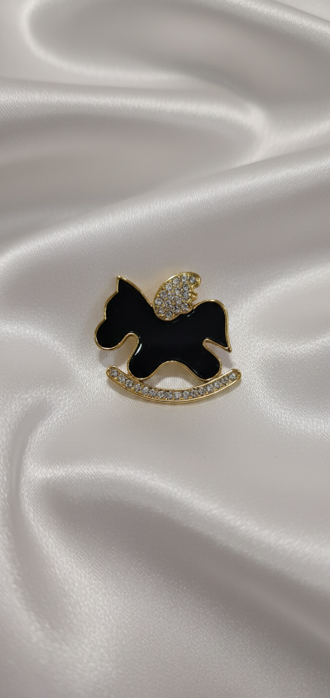 Elegant Rocking Horse Brooch