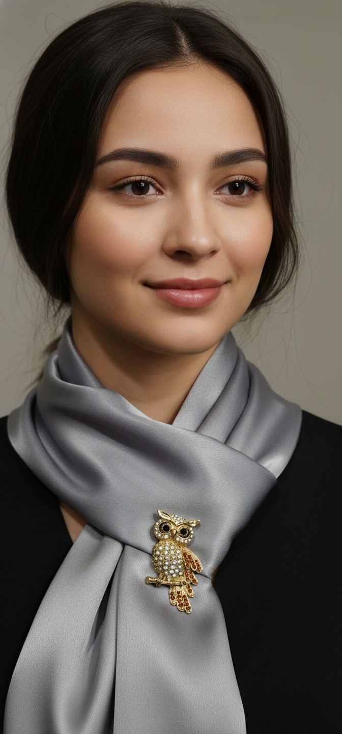 Wise and Elegant Owl Brooch