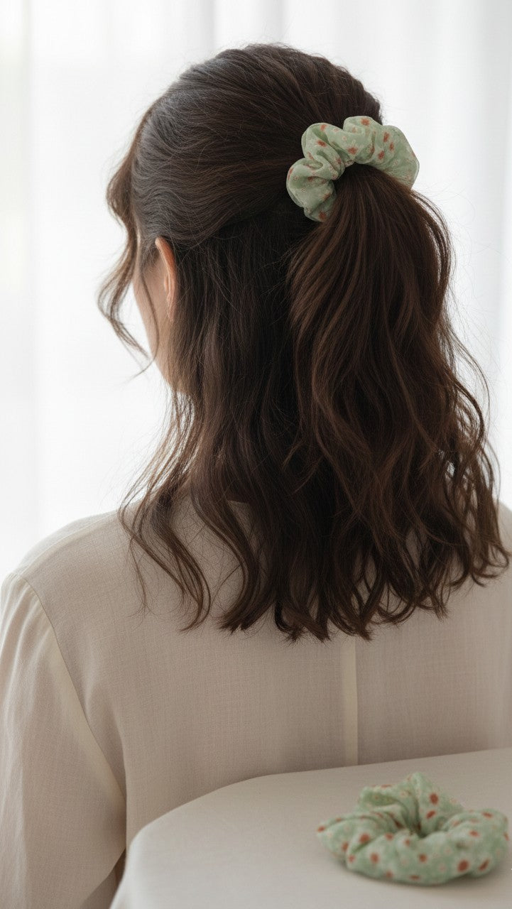 Darling Floral & Tulle Scrunchies Pack Of 2