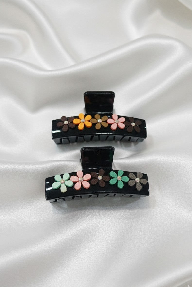 Charming Floral Medium Claw Clip